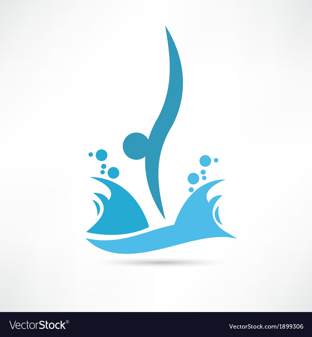 Athlete diving into the water icon