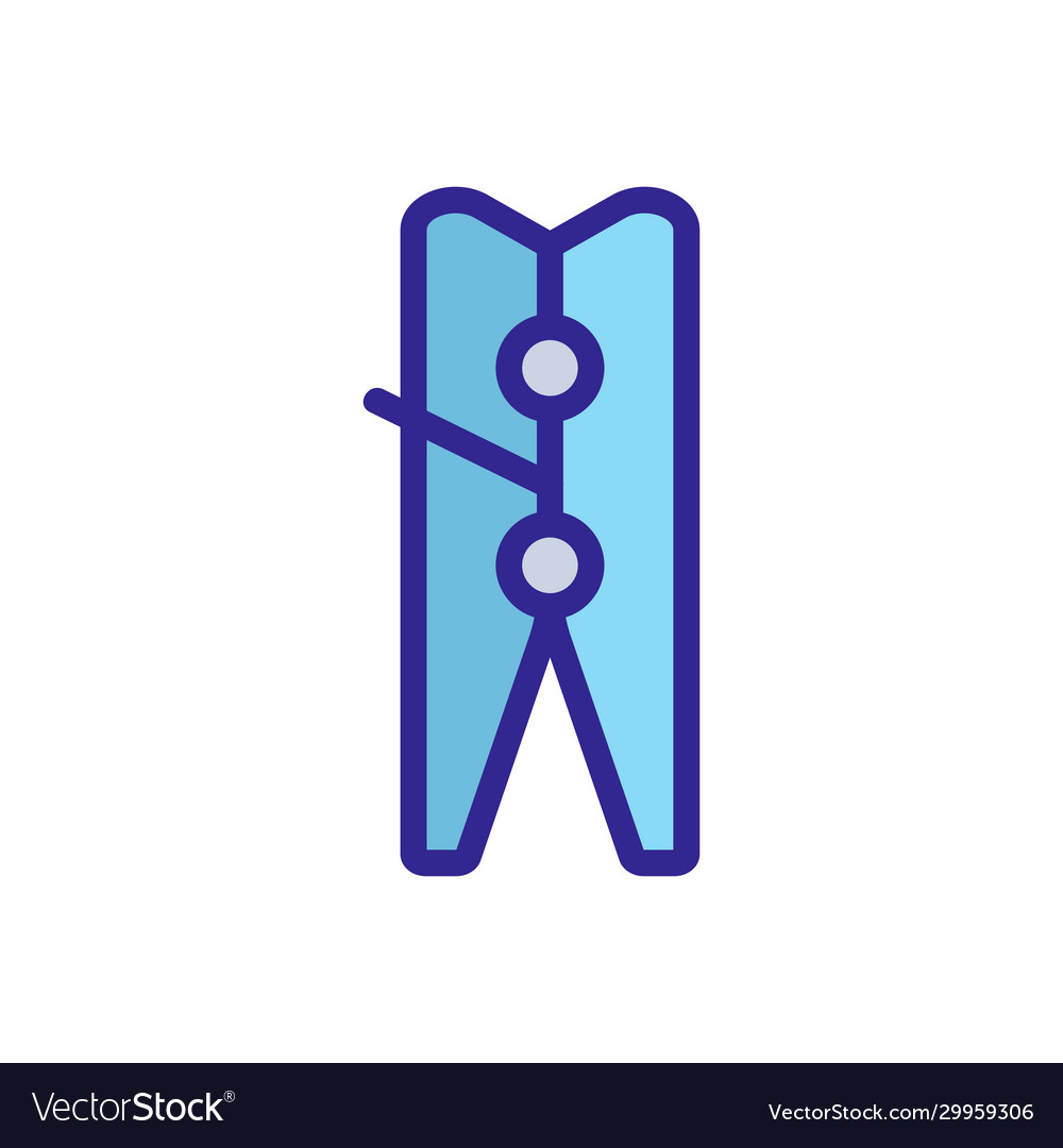 Clothes pin icon isolated contour symbol