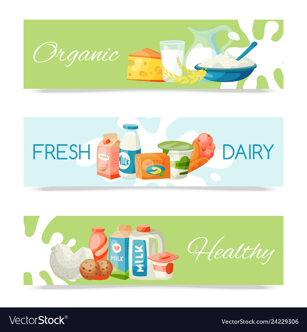 Dairy products or milk set