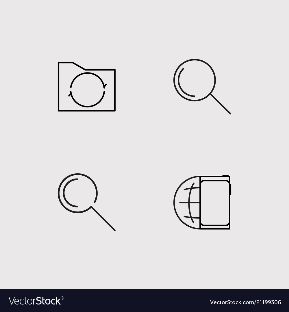 Data analytics simple linear icons set outlined