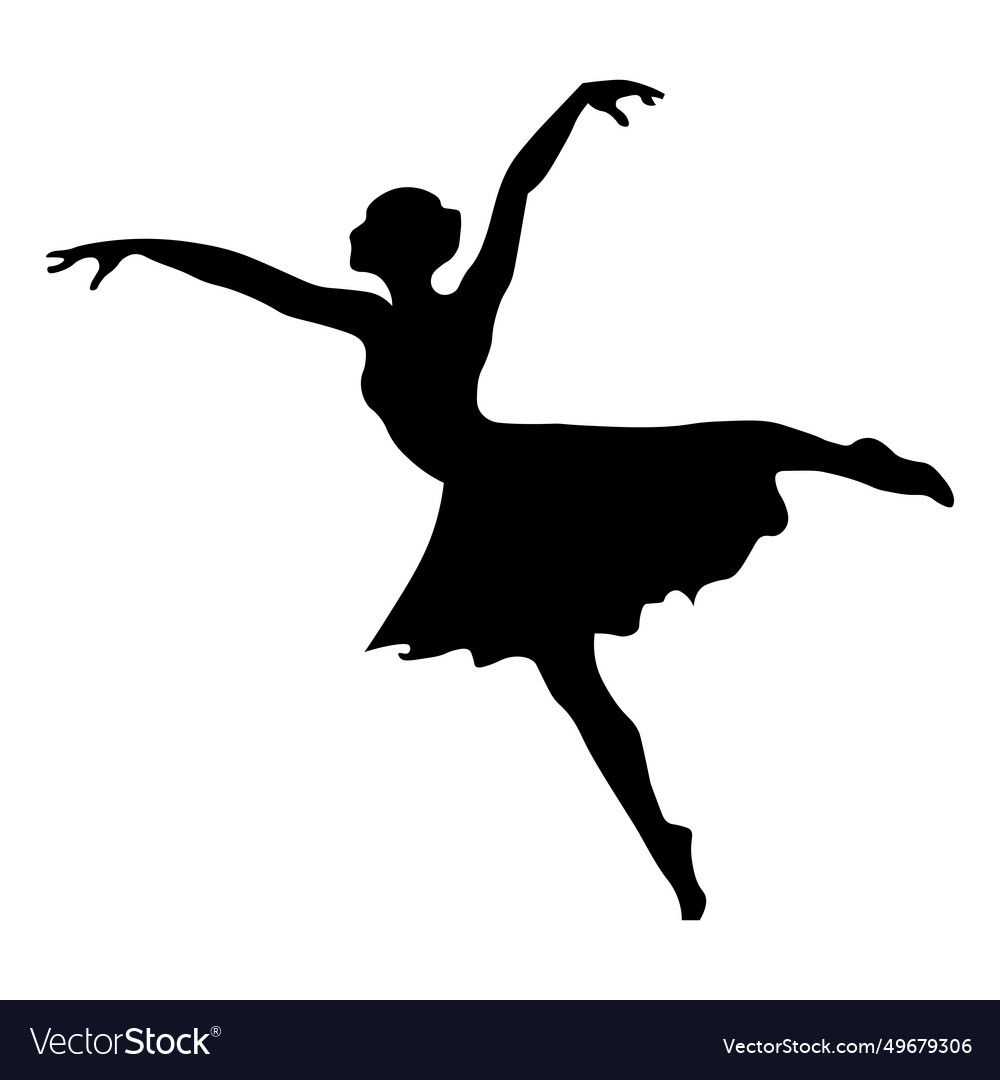 Female dancer black icon on white background Vector Image