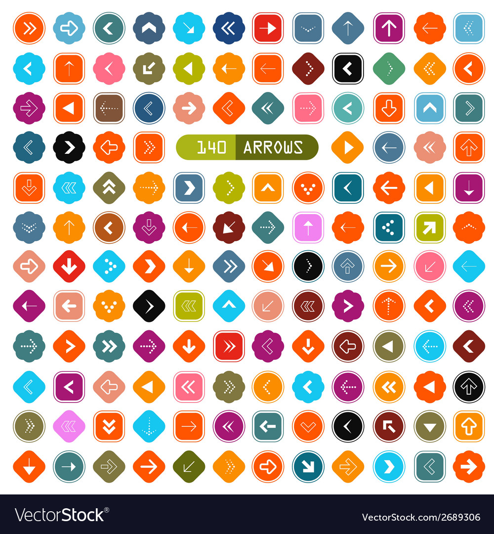 Flat design arrows set