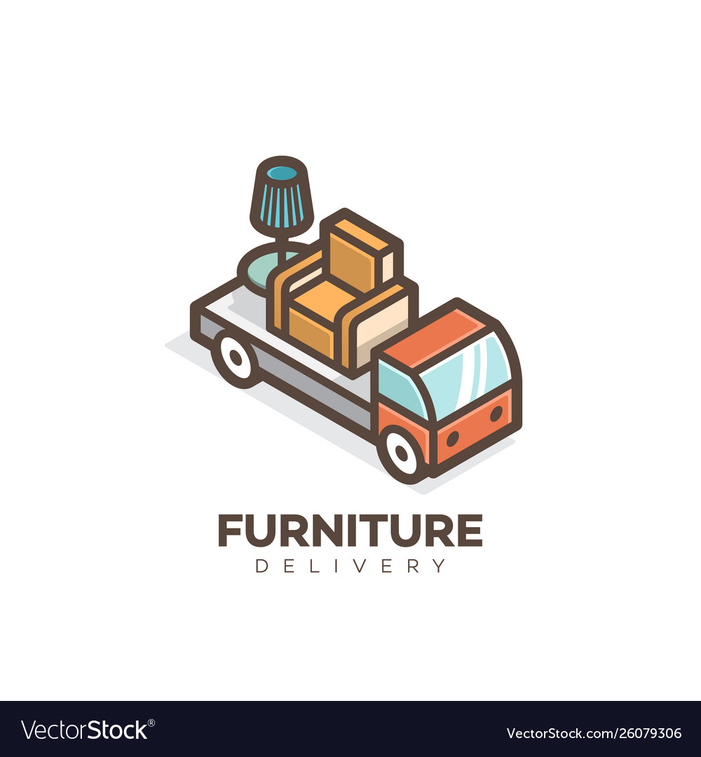 Furniture delivery logo Royalty Free Vector Image