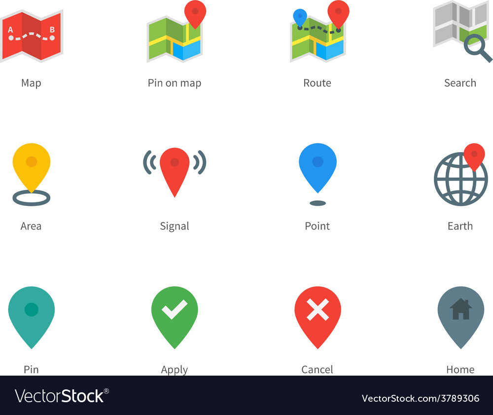 GPS Navigation Icons - Point Markers