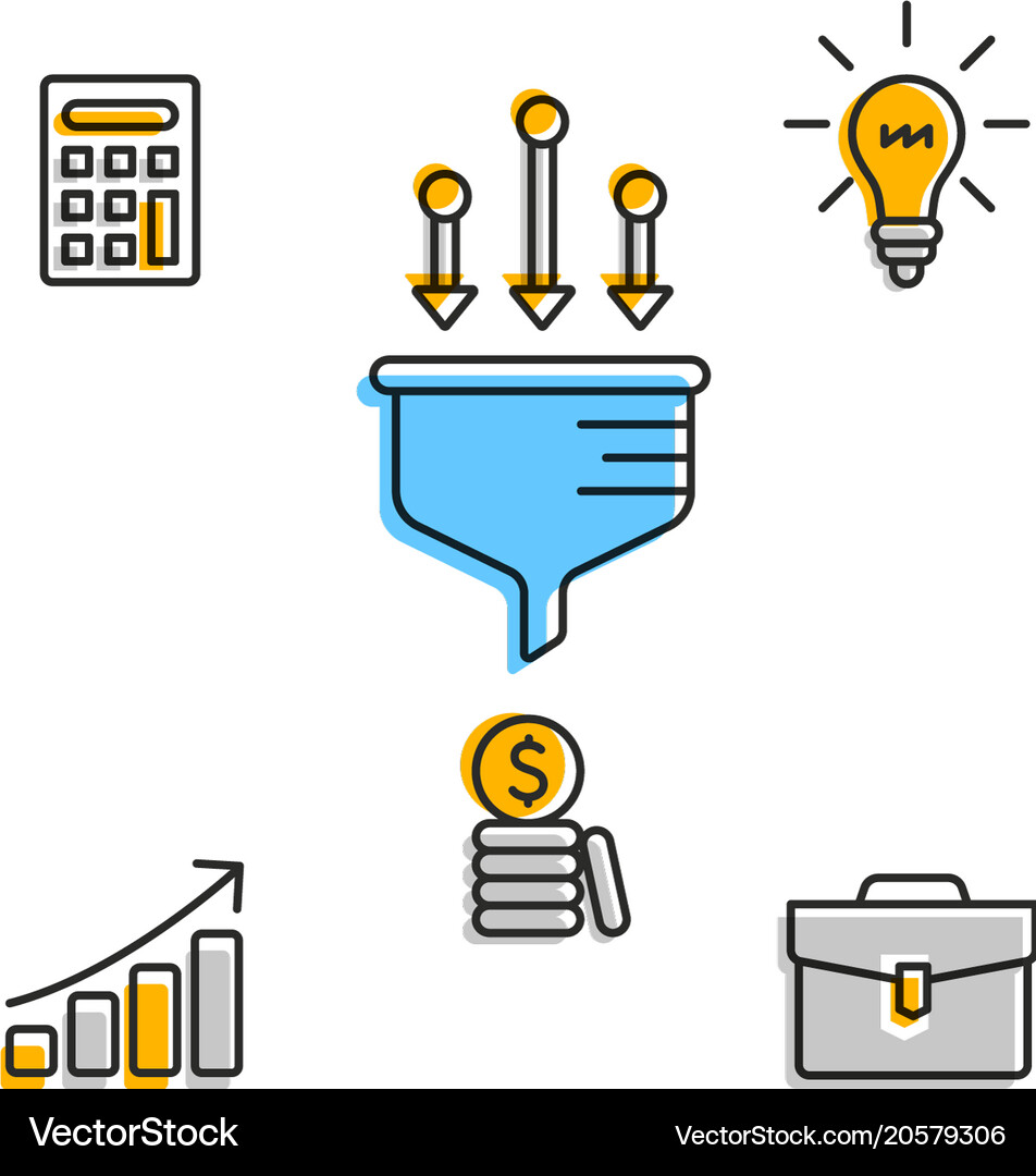 Graphic icons for business work process Royalty Free Vector
