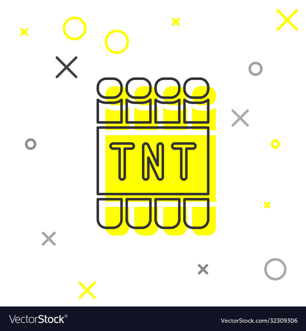 Grey line detonate dynamite bomb stick and timer Vector Image Grey line detonate dynamite bomb stick and timer