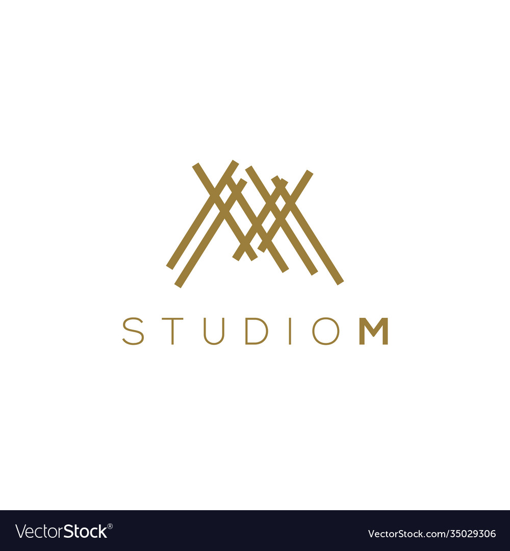 Initial m logo design minimal clean and simple Vector Image Initial m logo design minimal clean and simple