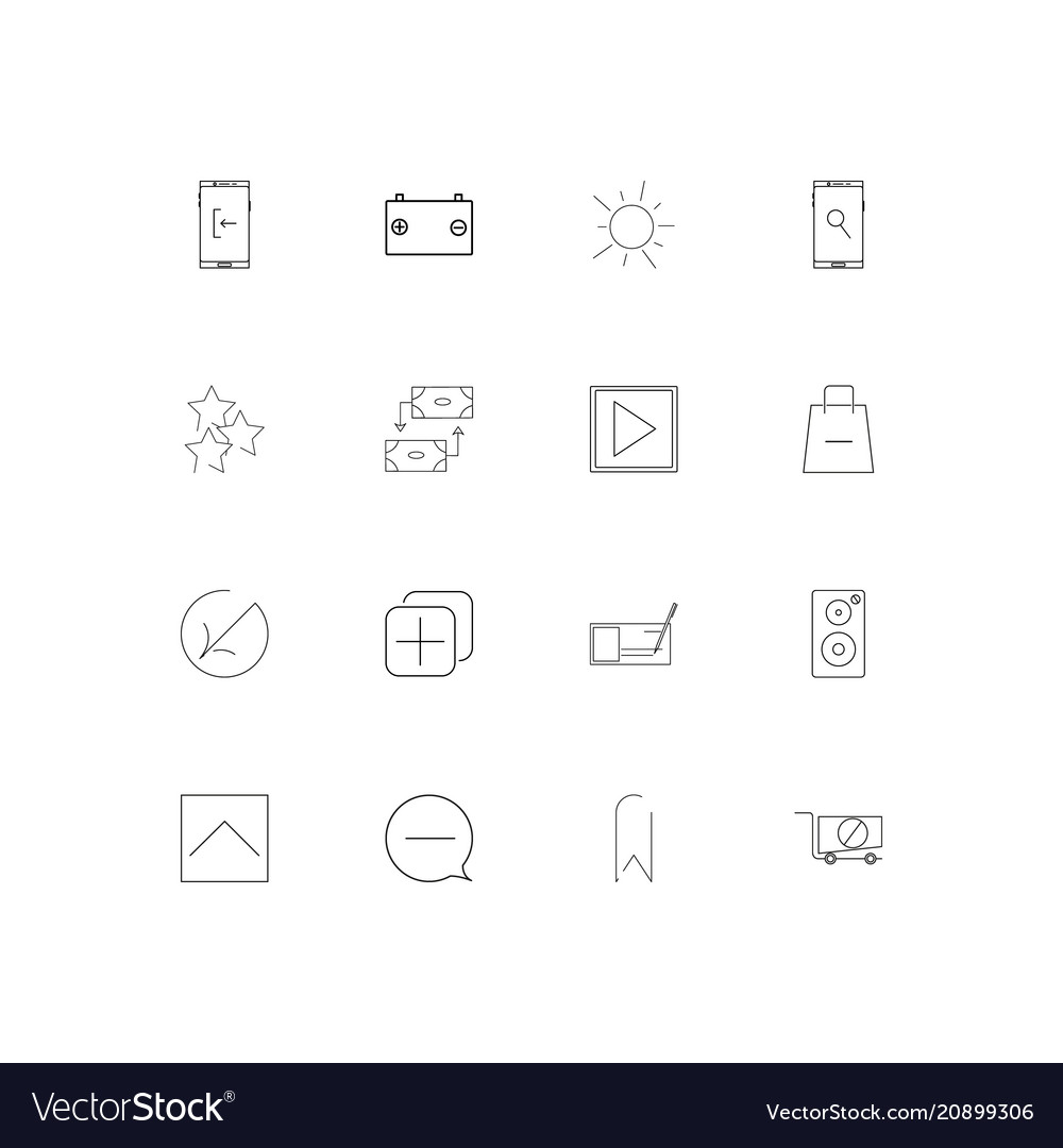 Interface linear thin icons set outlined simple