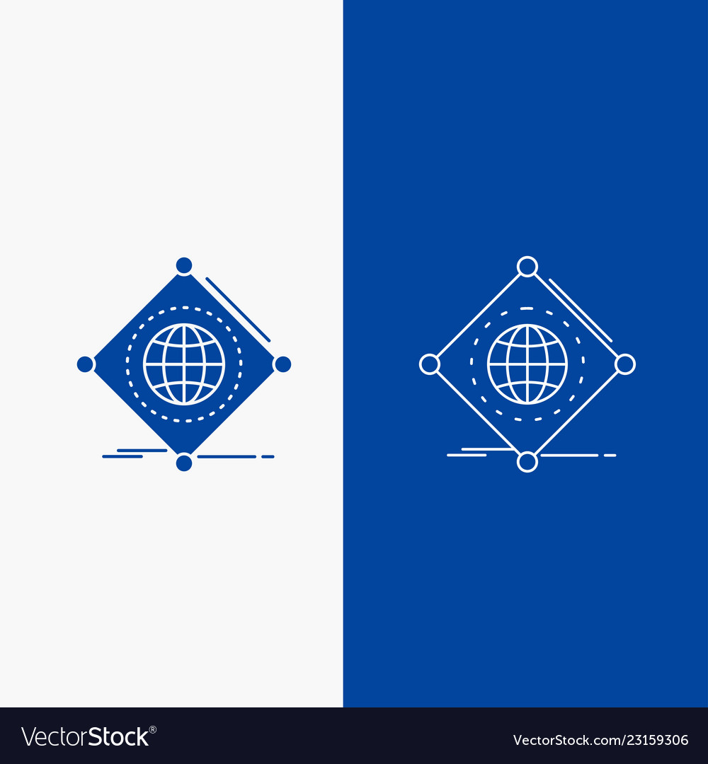 Iot internet things of global line and glyph web vector image Iot internet things of global line and glyph web