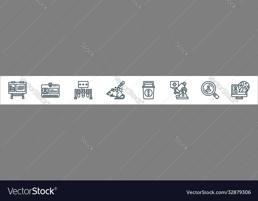 Laboratory and science line icons linear set vector image Laboratory and science line icons linear set