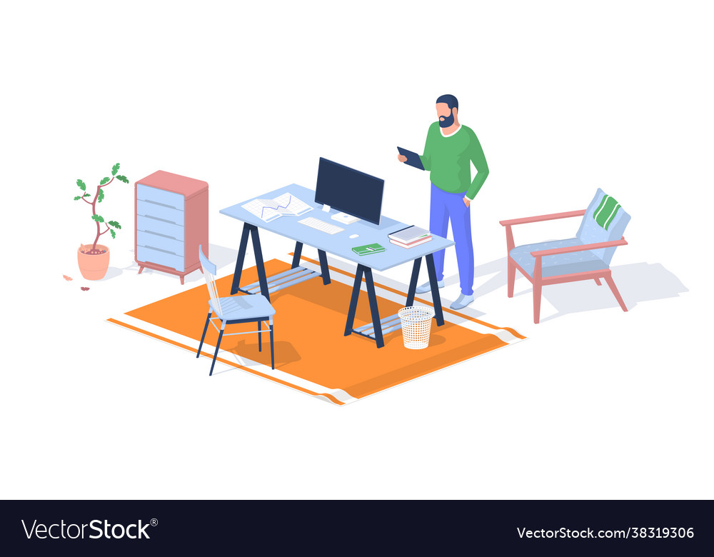 Man Preparing for Lecture - Office Setting