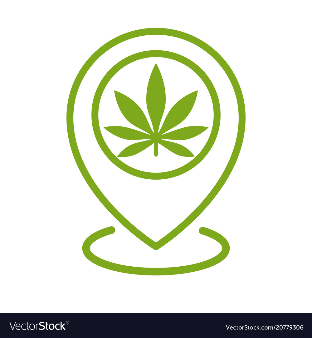 Marijuana store location icon map pointer