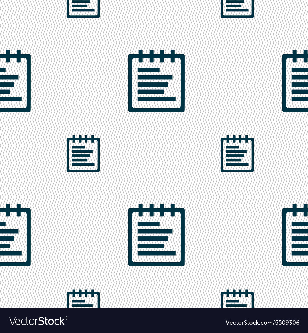 Notepad icon sign seamless pattern with geometric