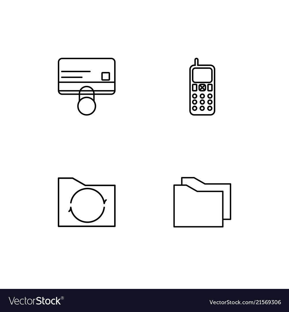 Office linear icons set simple outline