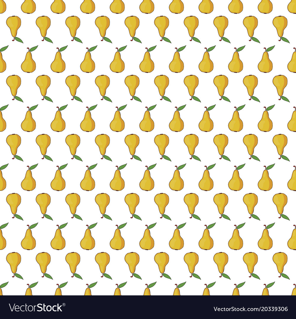 Seamless pattern background with yellow pears