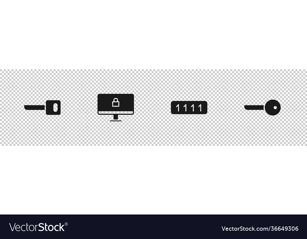 Set key lock on computer monitor password vector image Set key lock on computer monitor password