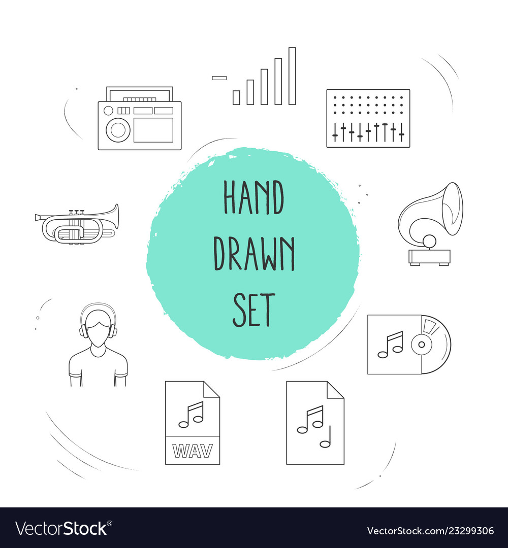 Set studio icons line style symbols