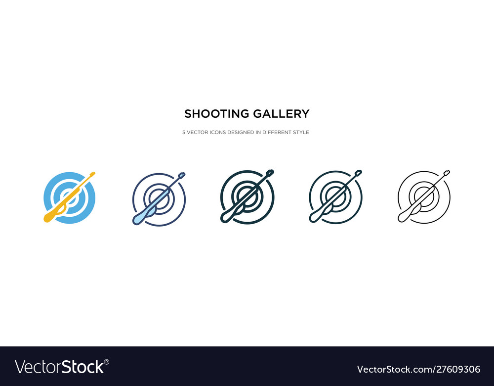 Shooting gallery icon in different style two