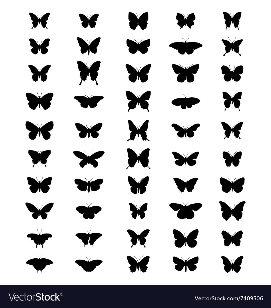 Silhouettes Of Butterflies Royalty Free Vector Image 8289