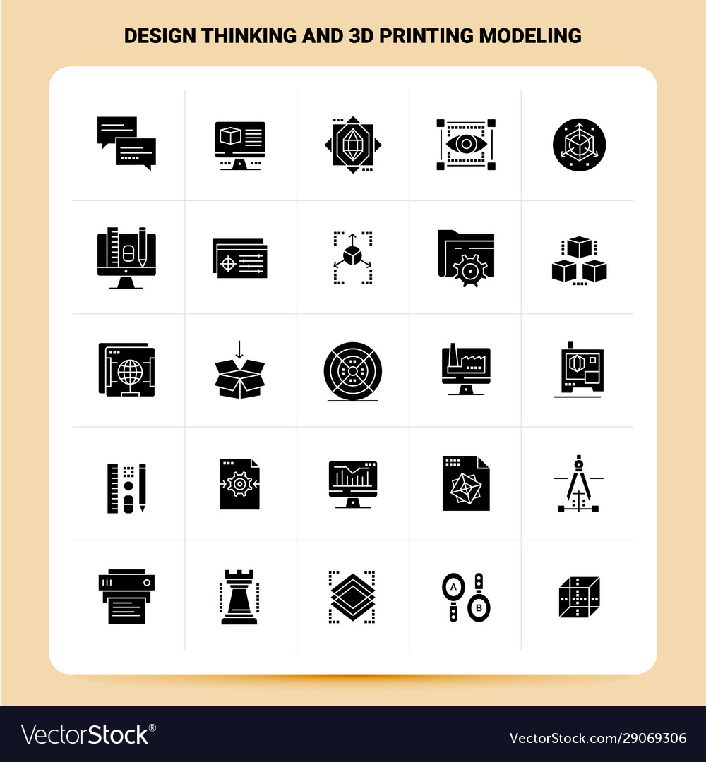 Solid 25 design thinking and 3d printing modeling vector image Solid 25 design thinking and 3d printing modeling