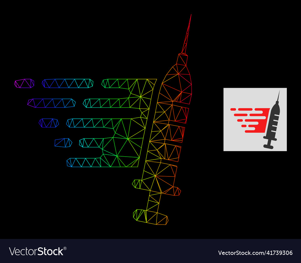 Spectral gradiented polygonal net fast vaccination vector image Spectral gradiented polygonal net fast vaccination