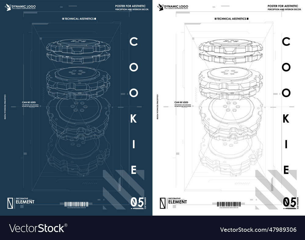 Technical style cookies design and development