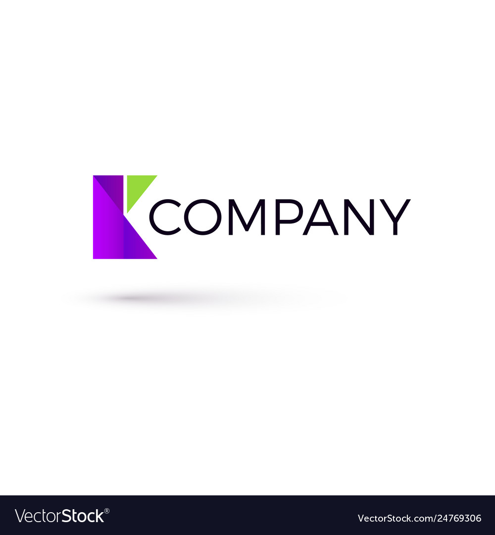 Template k shaped logo created from geometric vector image Template k shaped logo created from geometric