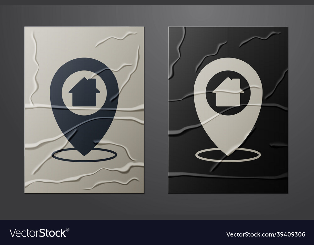 White map pointer with house icon isolated