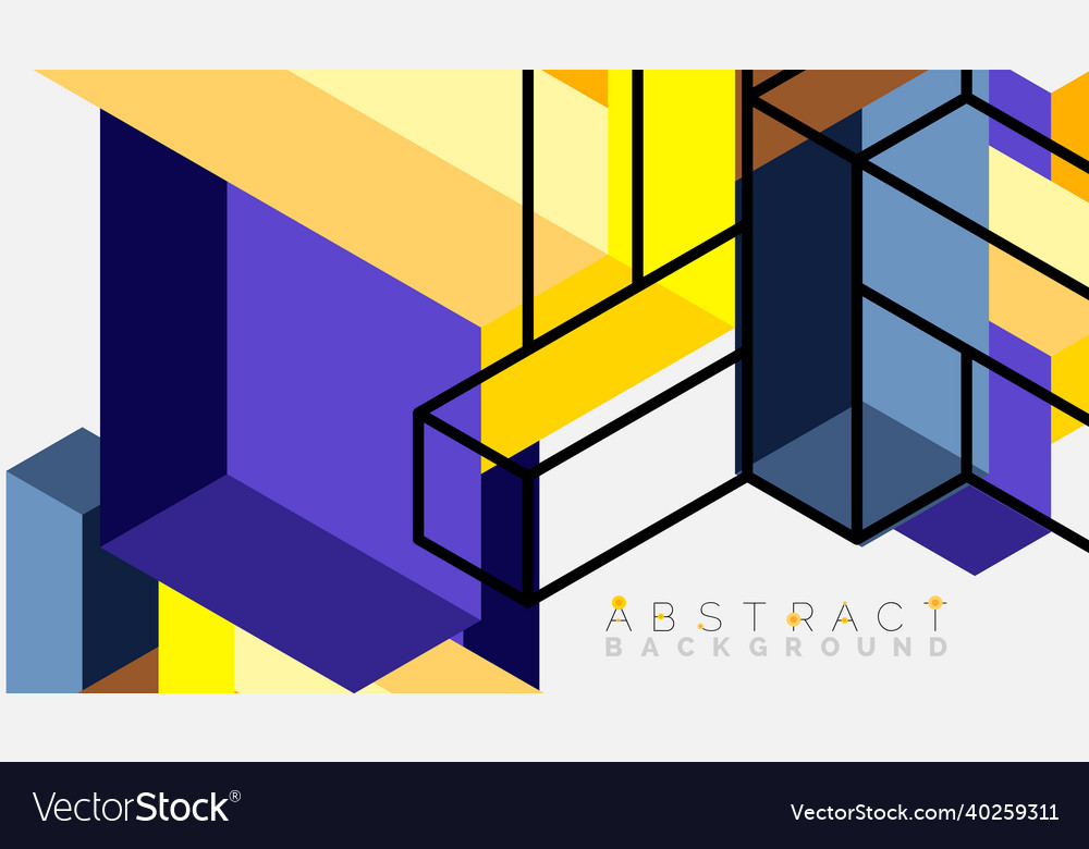 Abstract background 3d cubes cubic elements vector image Abstract background 3d cubes cubic elements