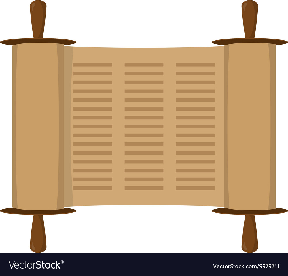 Ancient scroll in flat style Royalty Free Vector Image