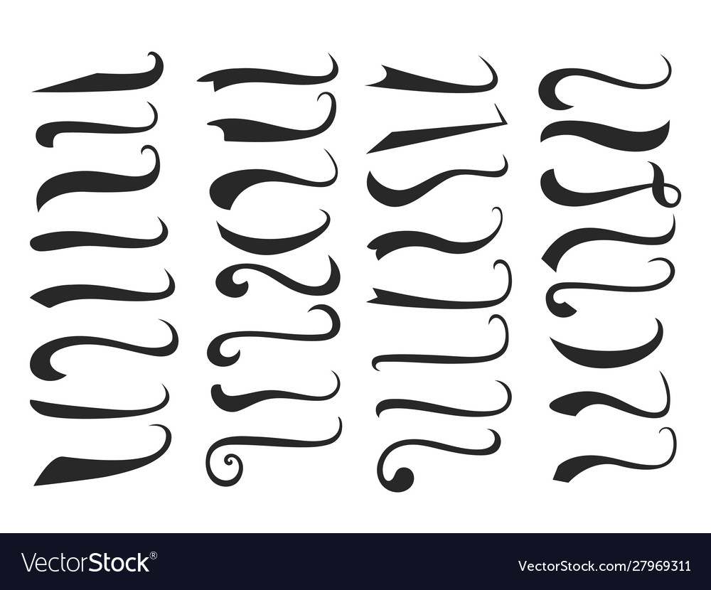 Black text swooshes isolated design Royalty Free Vector swooshes