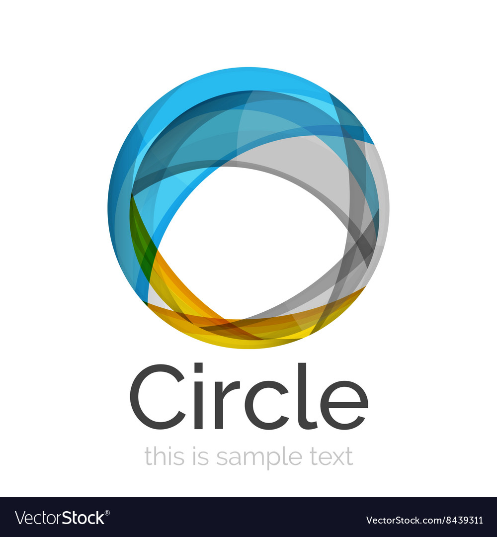 Circle logo transparent overlapping swirl shapes