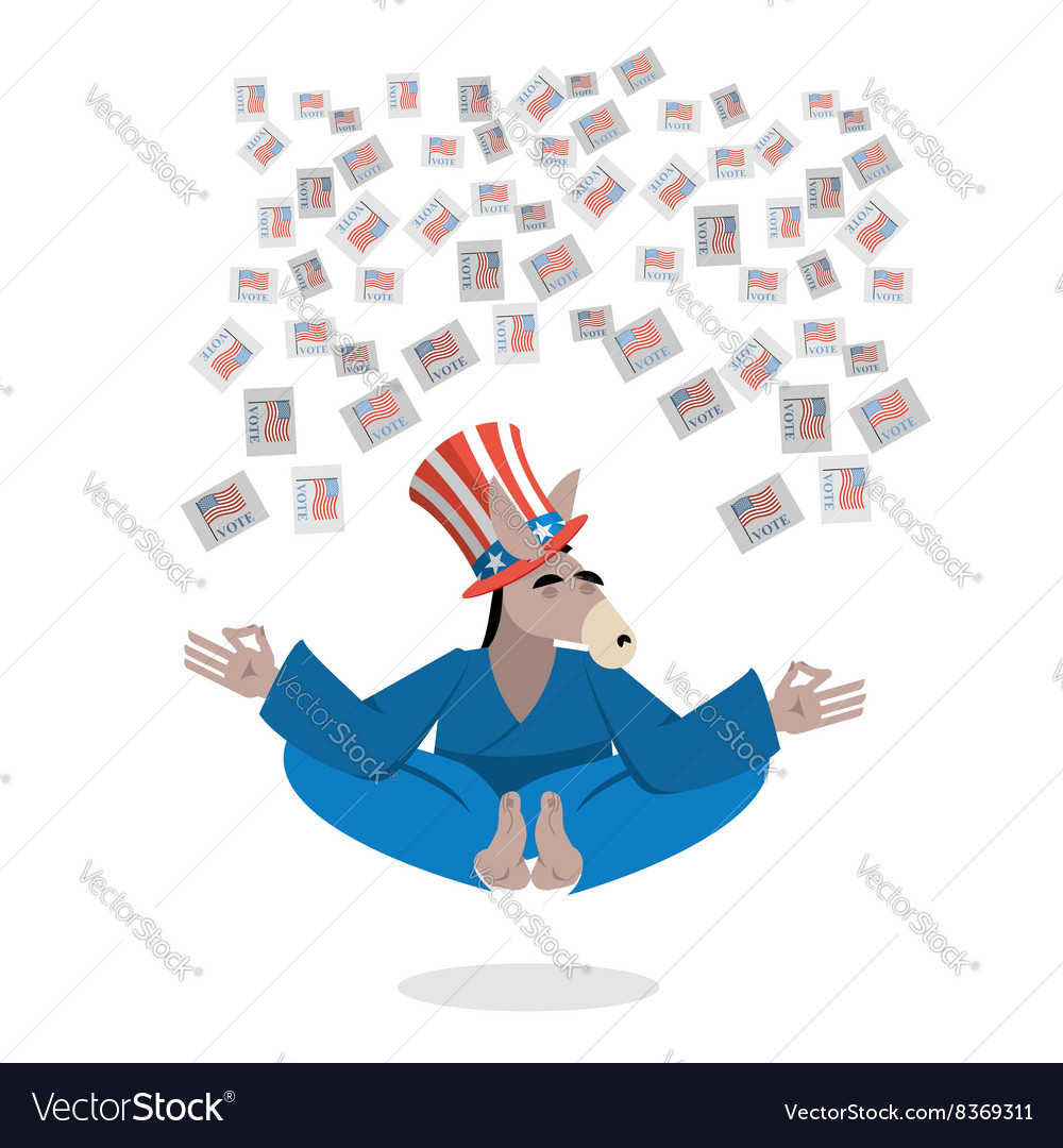 Democrat donkey hat uncle sam meditating votes