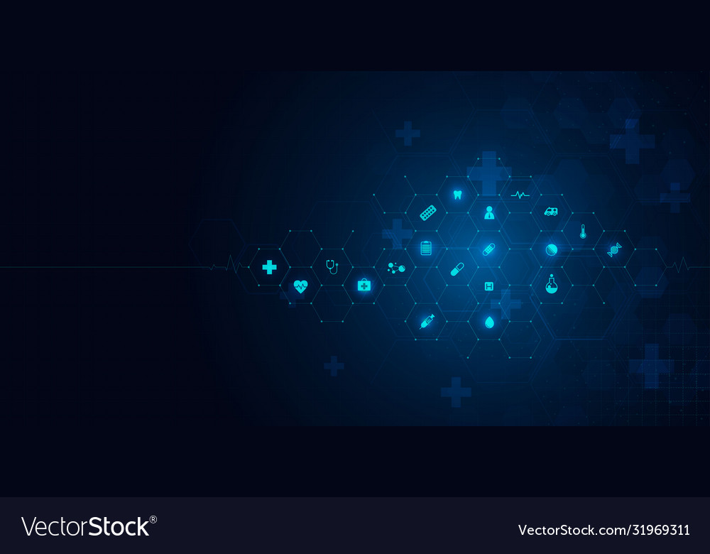 Health care and science icon pattern medical vector image Health care and science icon pattern medical