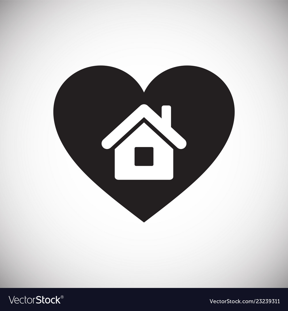 Heart home icon on white background for graphic Vector Image