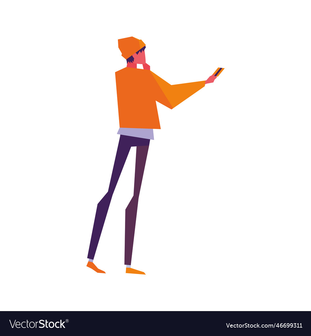 Man holding bank credit card Royalty Free Vector Image