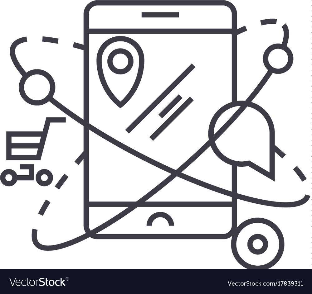 Mobile navigationcommerce location line