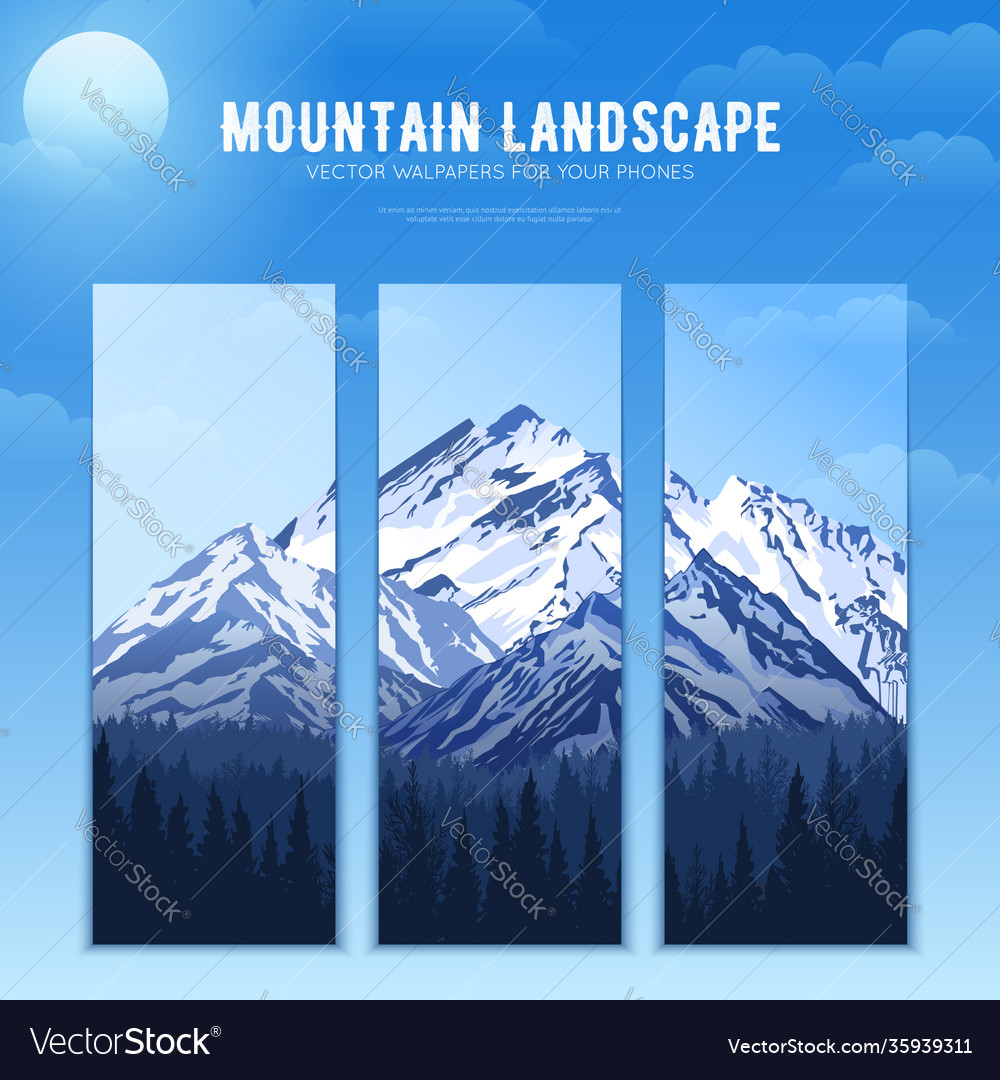 Mountains landscape design concept banners