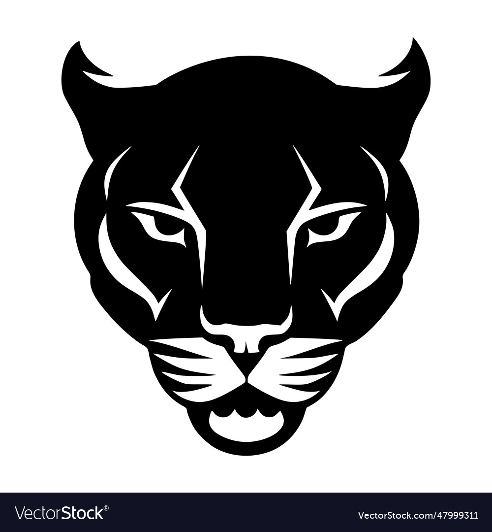 Panther head with crown logo Royalty Free Vector Image