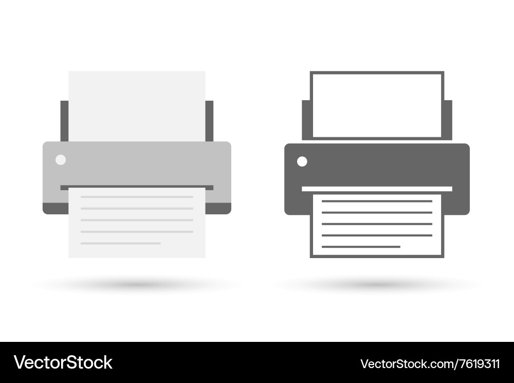 Printer icon flat Royalty Free Vector Image - VectorStock