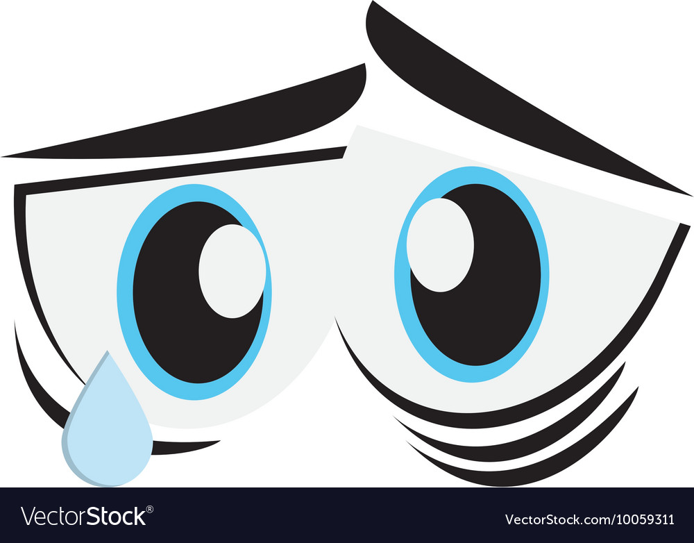 Sad cartoon eyes icon.