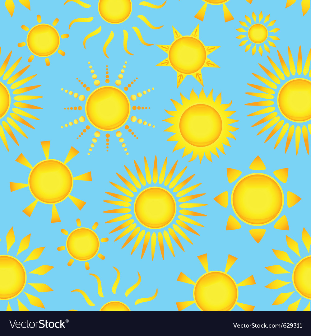 Seamless pattern with suns