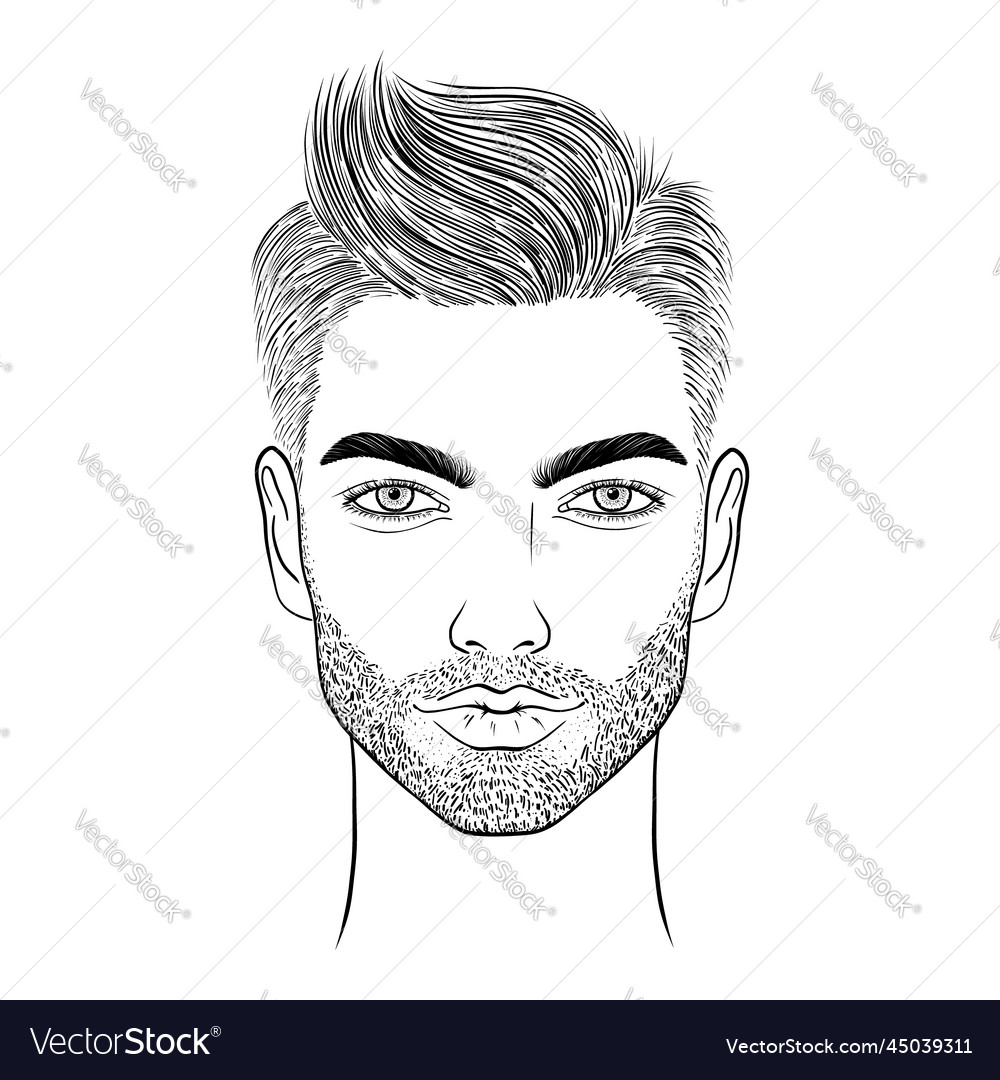 Sketch of young man Royalty Free Vector Image - VectorStock