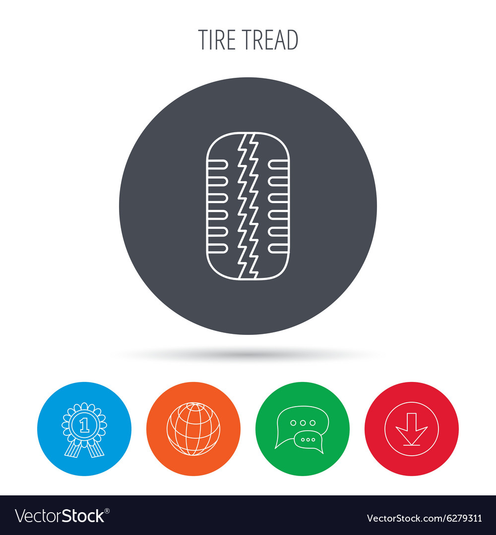 Tire tread icon car wheel sign