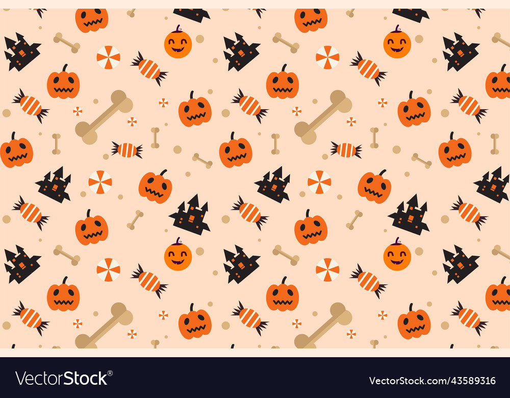 Abstract halloween pattern design with smiling