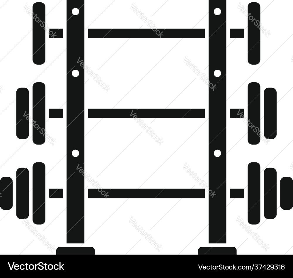 Barbells stand icon simple style Royalty Free Vector Image