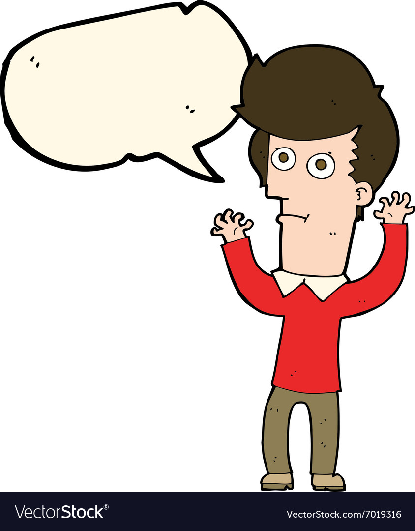 Cartoon shocked man with speech bubble Royalty Free Vector