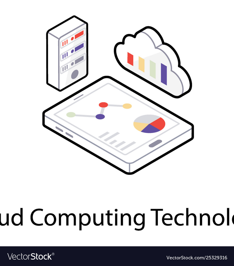 Cloud computing technology isometric icon