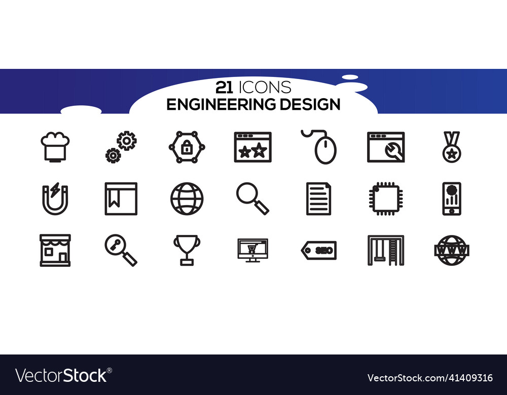 Engineering icons set contains