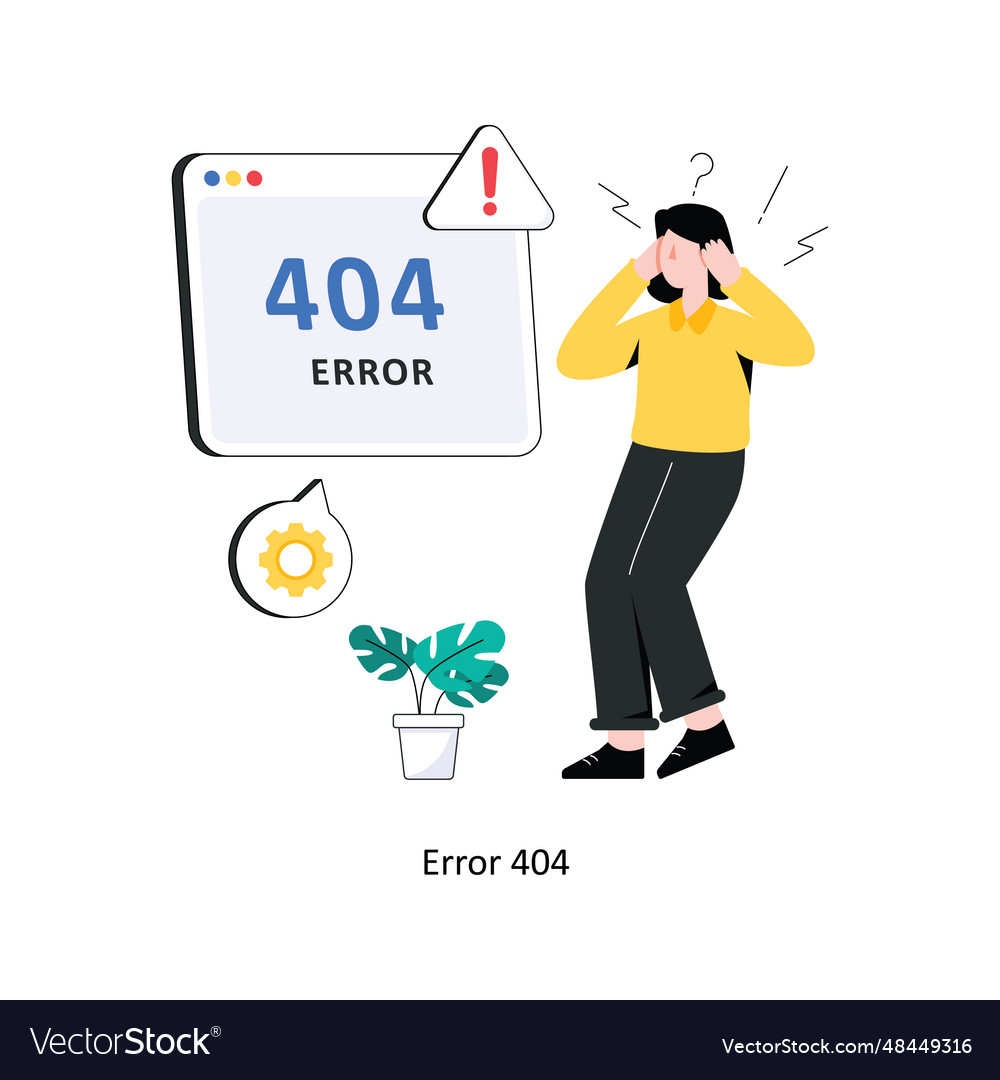 Error 404 flat style design s